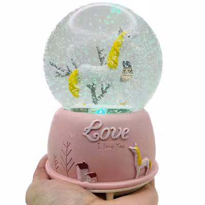 گوی موزیکال مدل پمپی شاهزاده و اسب طرح Love کد PA4045