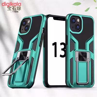 کاور آیرون من مدل King Stand مناسب برای گوشی موبایل اپل IPHONE 13 به همراه قلم لمسی