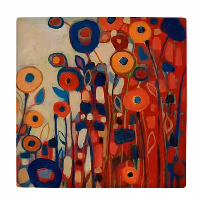 زیر لیوانی طرح نقاشی گل های انتزاعی کد    3276326_721