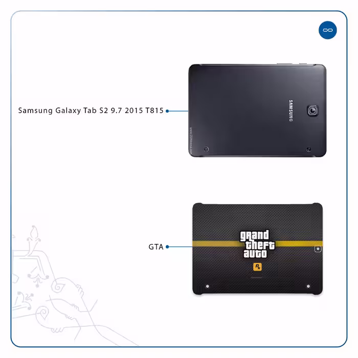 برچسب پوششی ماهوت مدل Gta-Game مناسب برای تبلت سامسونگ Galaxy Tab S2 9.7 2015 T815