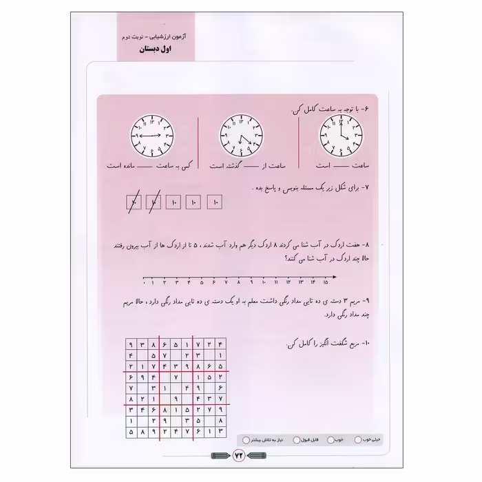 کتاب ارزشیابی ماهانه اول دبستان اثر فاطمه ناصری و دیبا مخلصی انتشارات تاک
