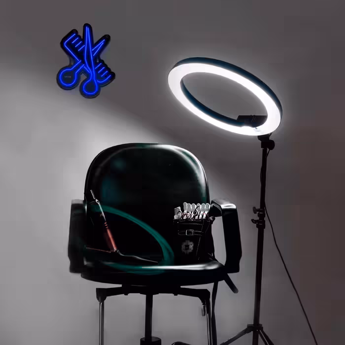 چراغ دیواری نئون دیزاین طرح Barber-BL_BL