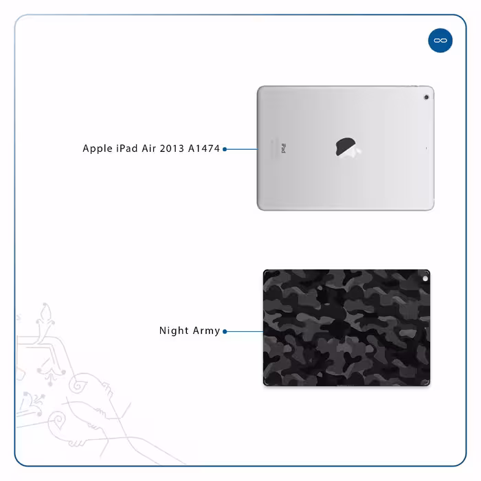برچسب پوششی ماهوت مدل Night-Army مناسب برای تبلت اپل iPad Air 2013 A1474