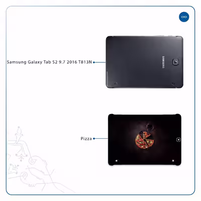برچسب پوششی ماهوت مدل Pizza مناسب برای تبلت سامسونگ Galaxy Tab S2 9.7 2016 T813N