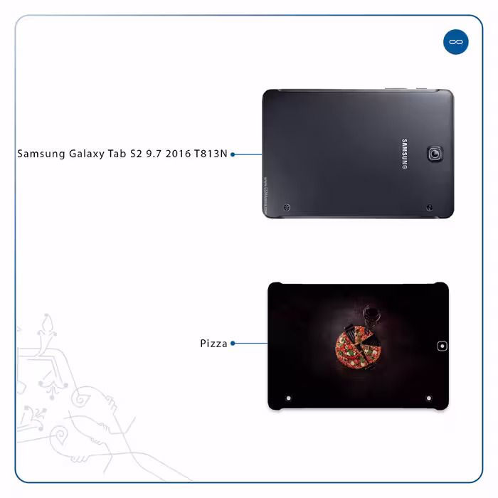 برچسب پوششی ماهوت مدل Pizza مناسب برای تبلت سامسونگ Galaxy Tab S2 9.7 2016 T813N