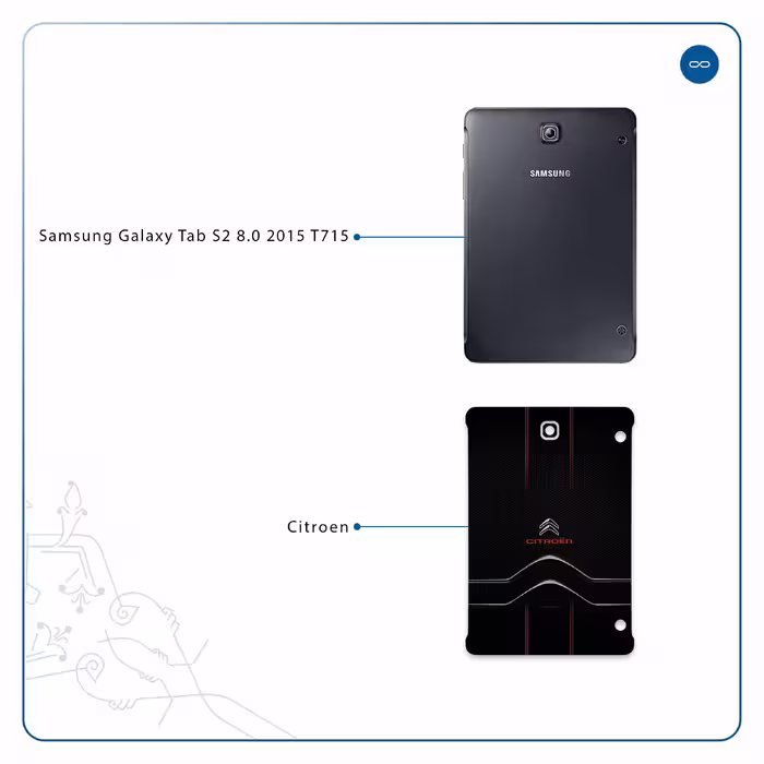 برچسب پوششی ماهوت مدل Citroen مناسب برای تبلت سامسونگ Galaxy Tab S2 8.0 2015 T715