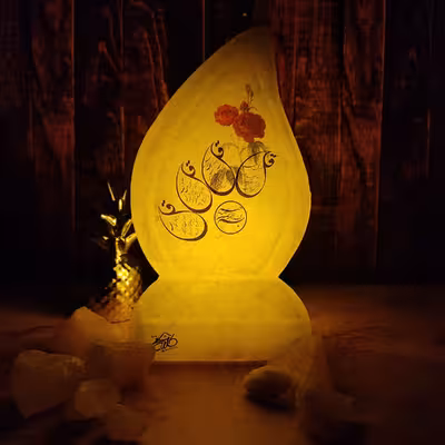 آباژور سنگ نمک مدل بته جقه آیه دار کد 01