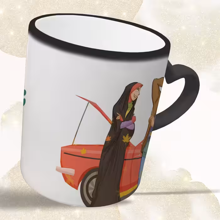 ماگ حرارتی مدل دسته قلبی طرح عاشقانه کد 293