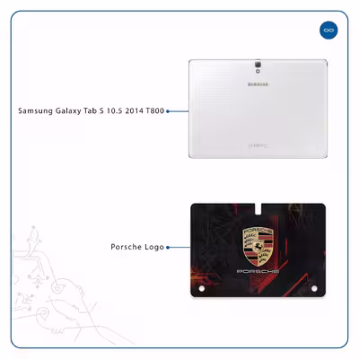 برچسب پوششی ماهوت مدل Porsche-Logo مناسب برای تبلت سامسونگ Galaxy Tab S 10.5 2014 T800
