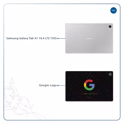 برچسب پوششی ماهوت مدل Google-Logo مناسب برای تبلت سامسونگ Galaxy Tab A7 10.4 LTE 2020 T505