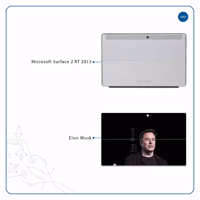 برچسب پوششی ماهوت مدل Elon Musk مناسب برای تبلت مایکروسافت Surface 2 RT 2013