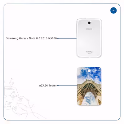 برچسب پوششی ماهوت مدل AZADI-Tower مناسب برای تبلت سامسونگ Galaxy Note 8.0 2013 N5100