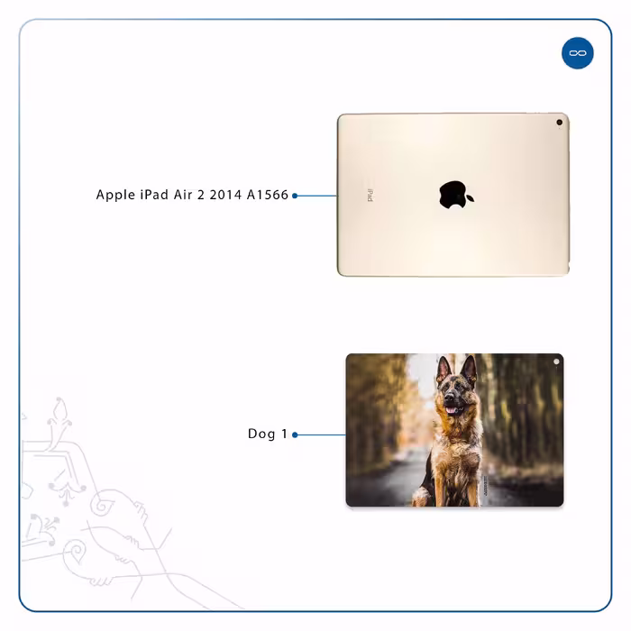 برچسب پوششی ماهوت مدل Dog-1 مناسب برای تبلت اپل iPad Air 2 2014 A1566