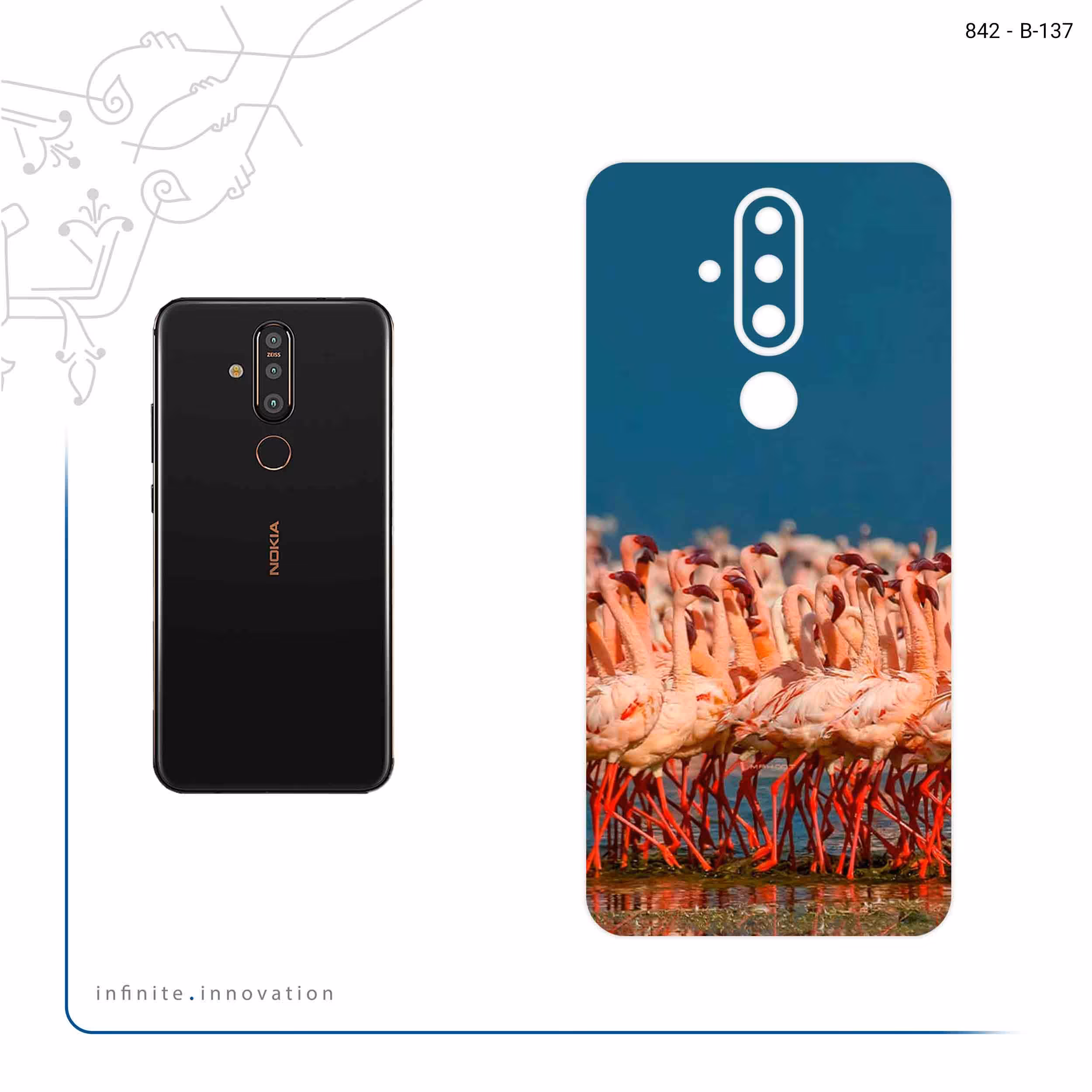 برچسب پوششی ماهوت مدل Flamingo مناسب برای گوشی موبایل نوکیا X71