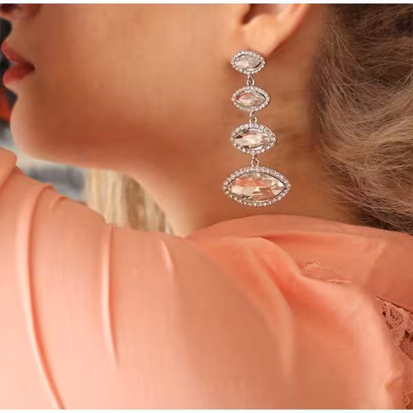 گوشواره طرح کمند نقره ای