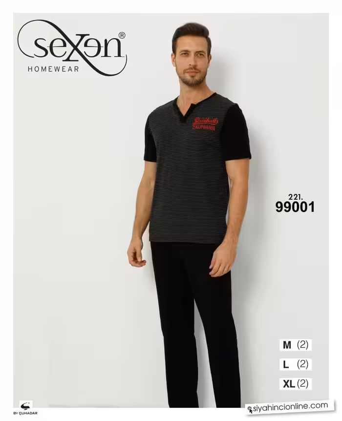 ست تیشرت و شلوار نخپنبه مردانه ترک 99001