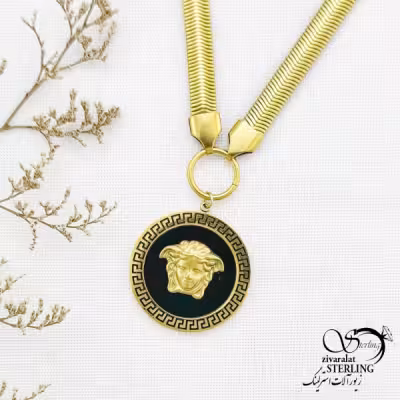 گردنبند استیل ماری پلاک مدوسا کد 12586