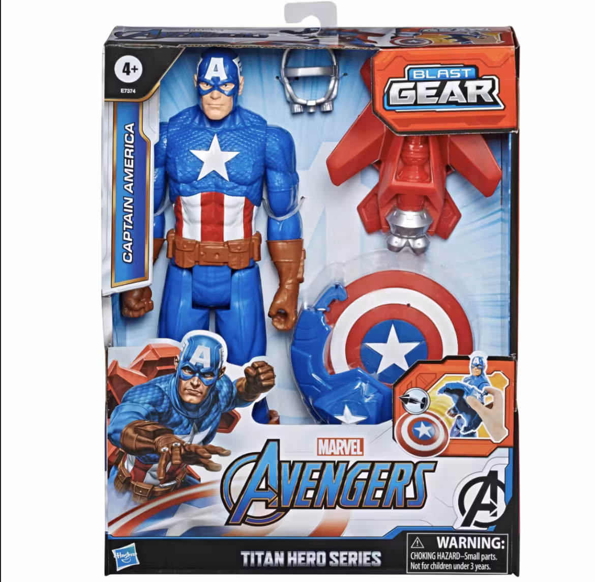 اکشن فیگور هاسبرو طرح کاپیتان آمریکا با سلاح سری تایتان هیرو آیتم E7374