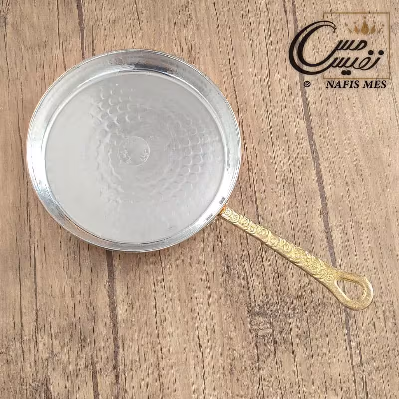تابه مسی تک دسته برنجی طرح نوین ساخت زنجان ( 3 سایز )
