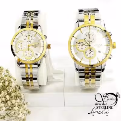 ساعت ست دورنگ استیل سه موتوره برند سیتیزن کد 19268