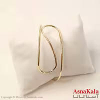 بنگل مینیمال دخترانه استیل مدل دفرمه طلایی کد DSB181084W