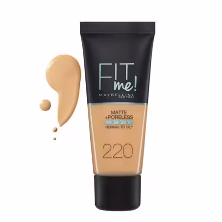 كرم پودر مات فیت می میبلین مدل Maybelline Fit Me Matte Poreless Foundation شماره 220