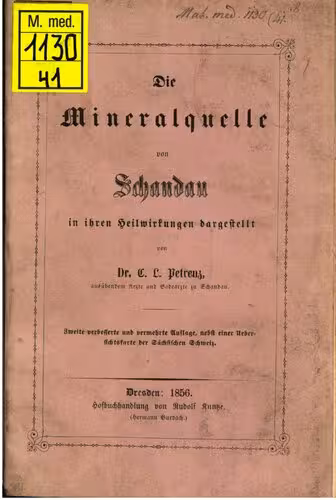خرید و دانلود نسخه کامل کتاب Die Mineralquelle von Schandau in ihren Heilwirkungen dargestellt