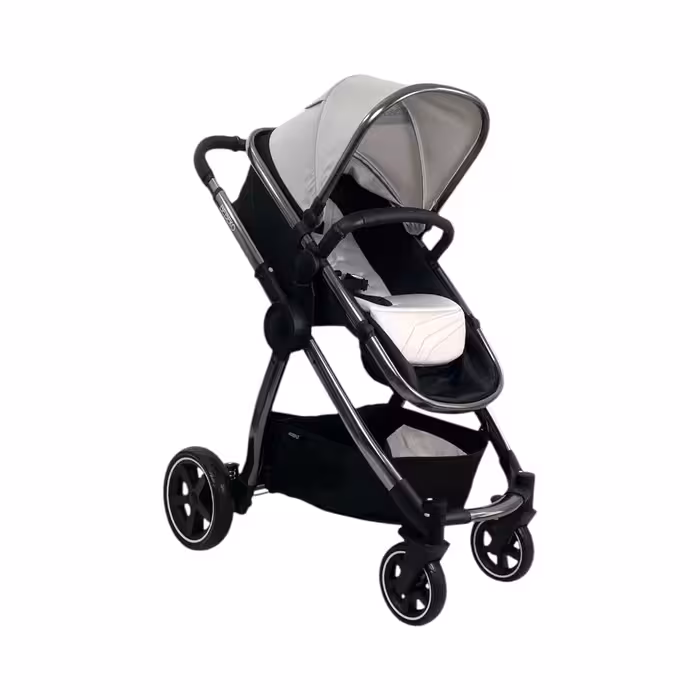 سرویس کالسکه دو‌تکه ببکو Bebeko طوسی روشن مدل Diamond