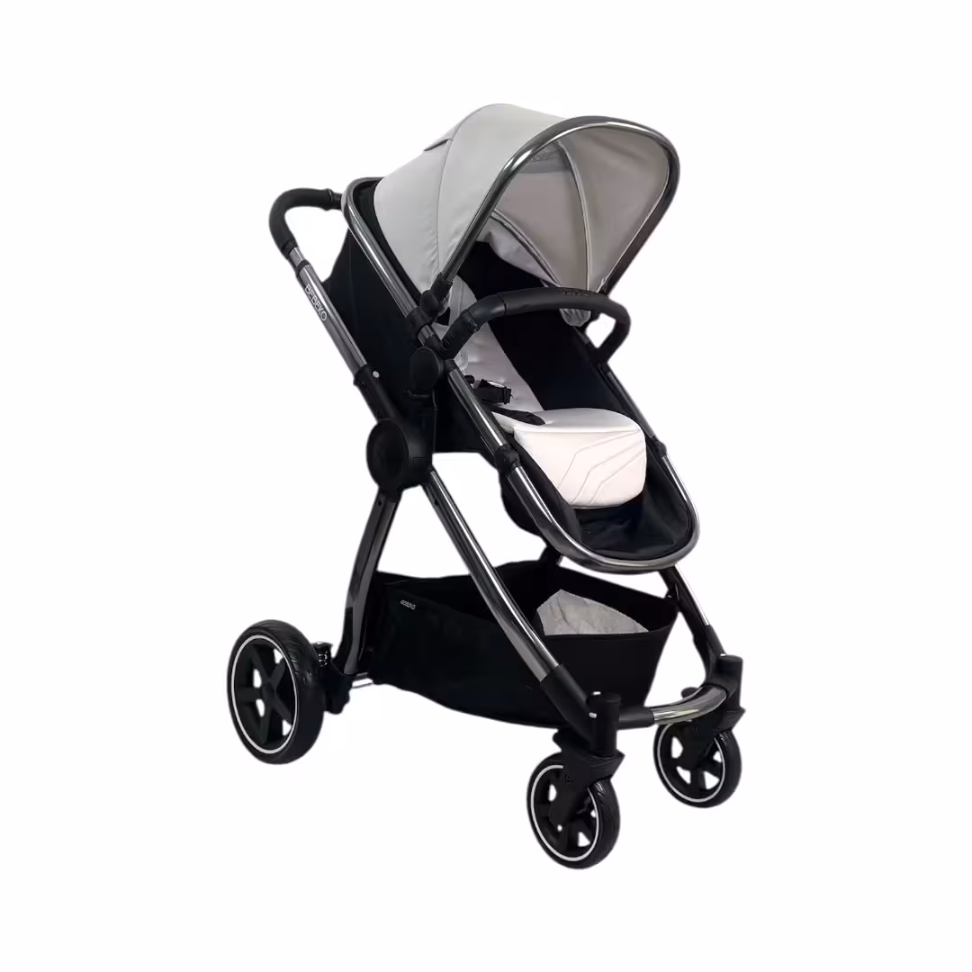 سرویس کالسکه دو‌تکه ببکو Bebeko طوسی روشن مدل Diamond