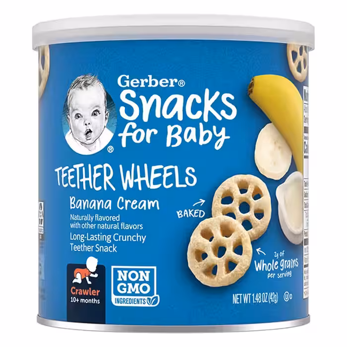 اسنک پفک چرخی گربر موز با خامه بالای 10 ماه  حجم 42 گرم