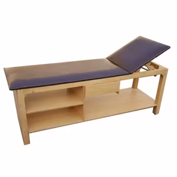 تخت معاینه چوبی یک شکن با کشو