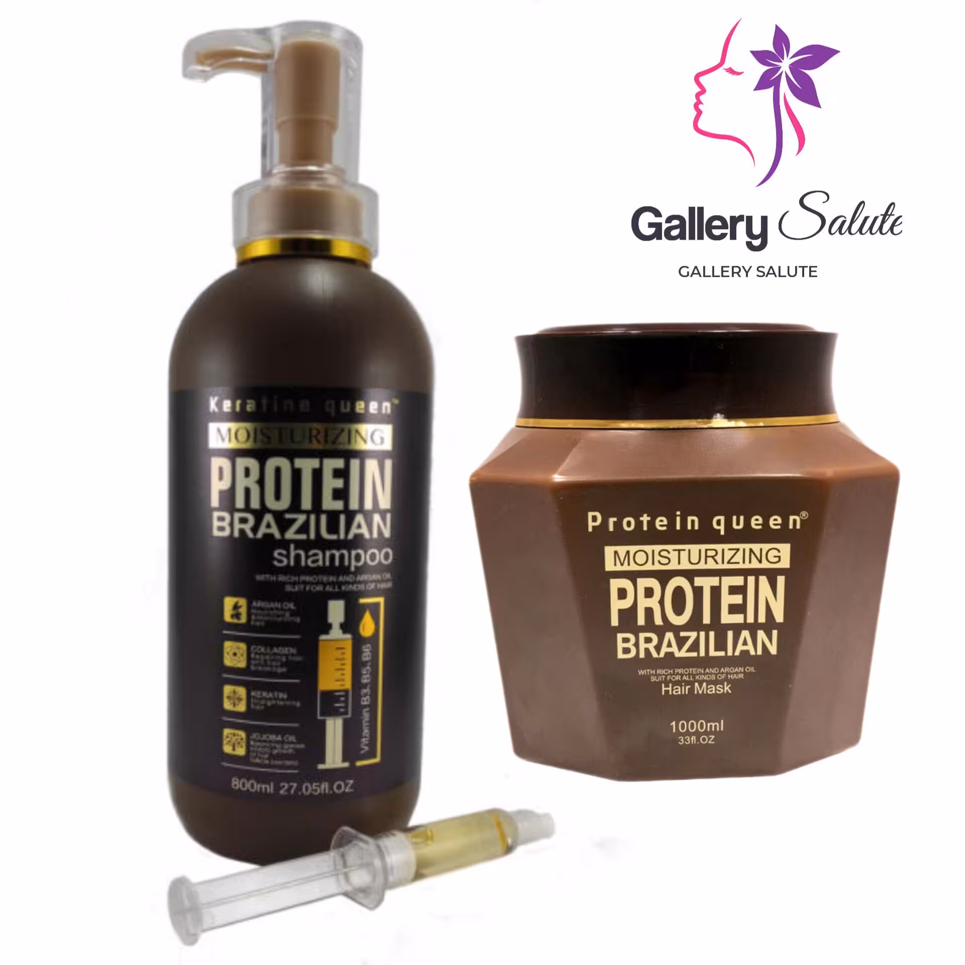 پک دوقلو شامپو و ماسک موی پروتئینه کراتین کوئین 800/1000 میلی لیتر / Keratin Queen Protein Hair Mask Duo Pack 800ml/1000ml