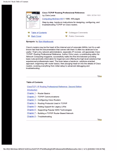 خرید و دانلود نسخه کامل کتاب Cisco TCP-IP routing professional reference