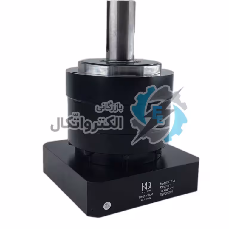 گیربکس خورشیدی سرووموتور HQM اچ کیو ام مدل SE155-03-42 سایز 155 نسبت 1 به 3 شفت ورودی 42 شفت خروجی 40 فلنج گرد مناسب 7.5 کیلووات 1500 دور (گیربکس سیاره ای)
