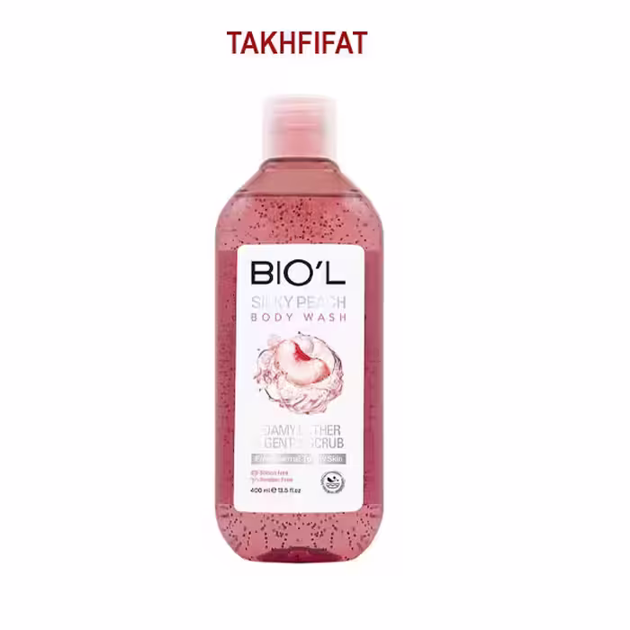 شامپو بدن ژلی سیلکی پیچ حاوی اسکراب بیول حجم 400 میلی لیتر ( Biol Silky Peach Gel Body Wash With Scrub 400 ml )