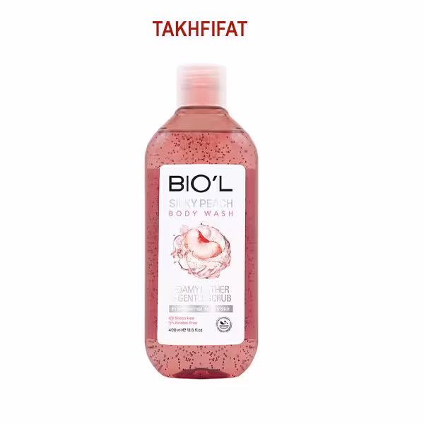 شامپو بدن ژلی سیلکی پیچ حاوی اسکراب بیول حجم 400 میلی لیتر ( Biol Silky Peach Gel Body Wash With Scrub 400 ml )
