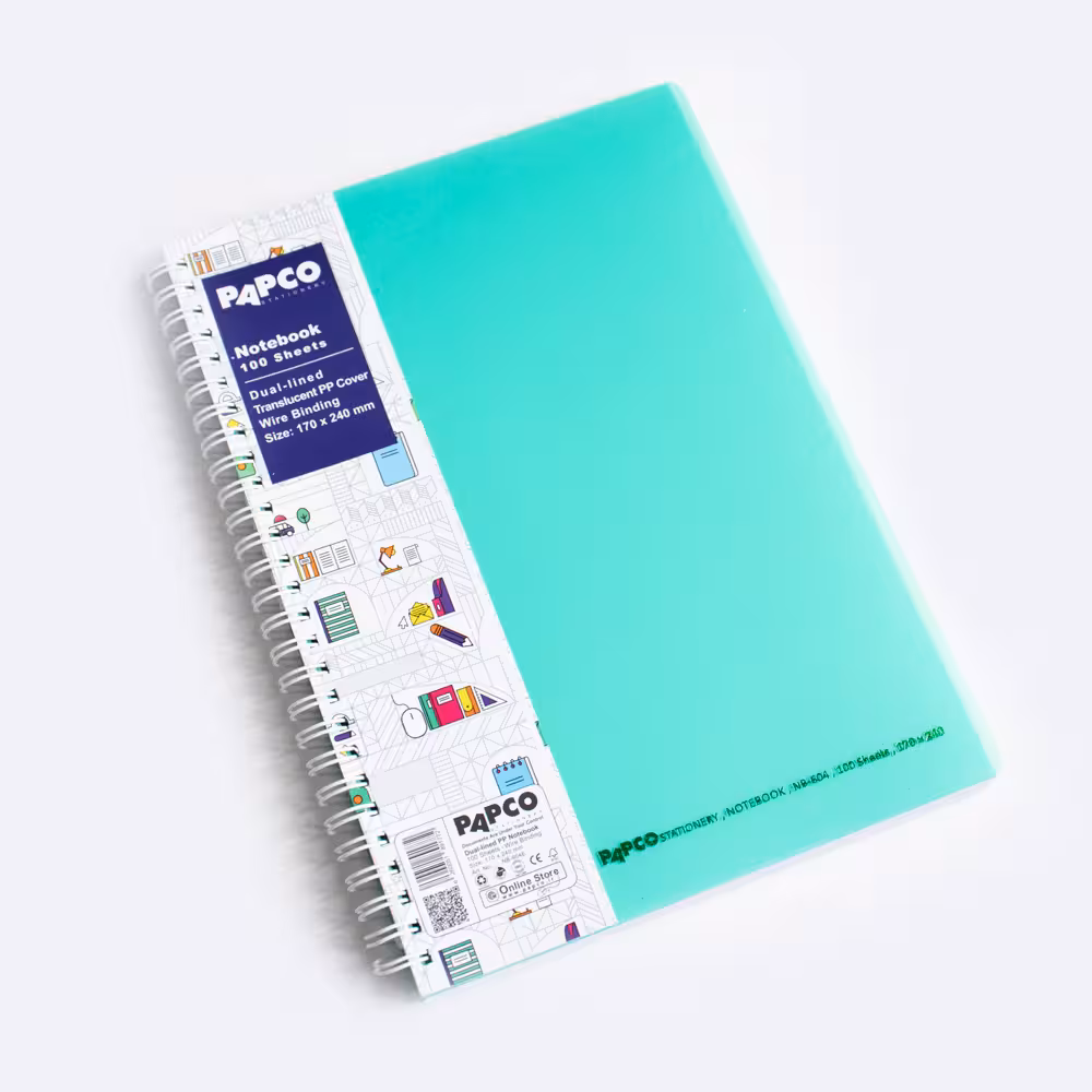 دفتر زبان انگلیسی دو خط سبزآبی پاپکو (PAPCO)