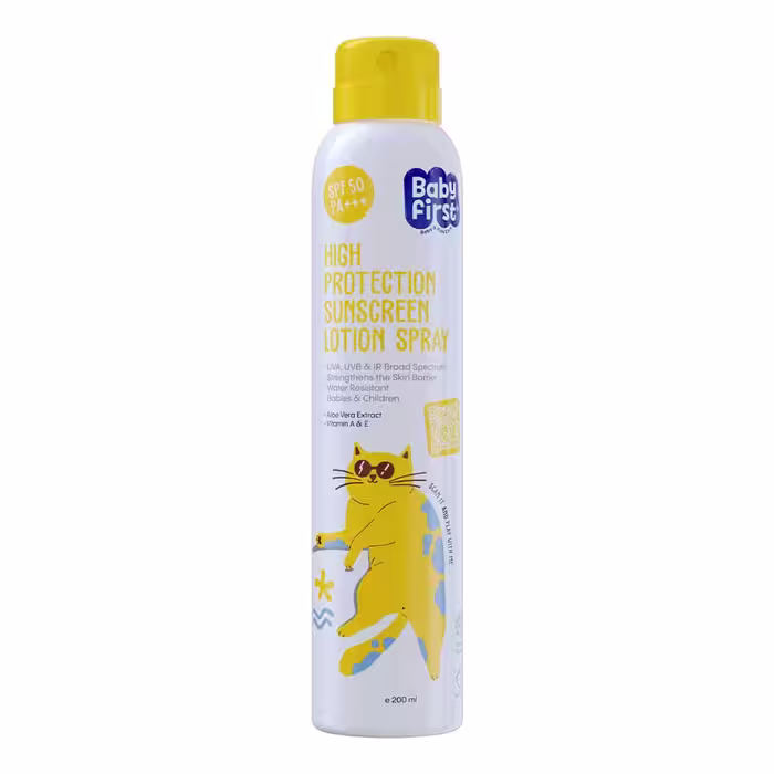 اسپری ضدآفتاب کودک SPF50 حجم 200 میلی لیتر بیبی فرست Baby First