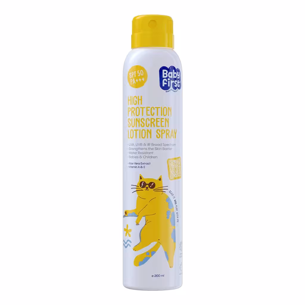 اسپری ضدآفتاب کودک SPF50 حجم 200 میلی لیتر بیبی فرست Baby First