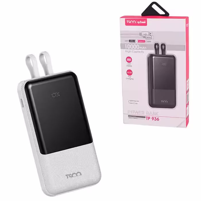 پاور بانک فست شارژ تسکو TP 936 QC3.0 PD 22.5W ظرفیت 10000 میلی آمپر ساعت