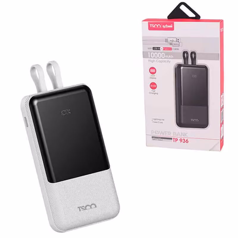 پاور بانک فست شارژ تسکو TP 936 QC3.0 PD 22.5W ظرفیت 10000 میلی آمپر ساعت