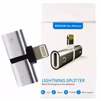 تبدیل شارژر و هدفون آیفون فلزیLightning Splitter