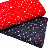 پارچه کتان نخ فیلور عرض90 طرح کریسمس کد 240