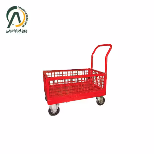 چرخ دستی چهار چرخ حفاظ دار لوله سنگین با چرخ درجه یک 300*700*1000 میلی متر