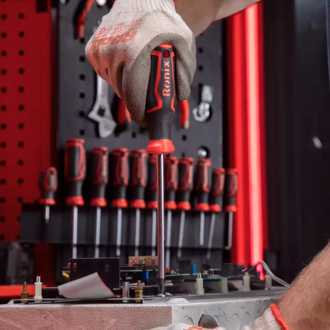 پیچ گوشتی دسته پلاستیکی دورنگ 125*6 چهارسو RH-2848