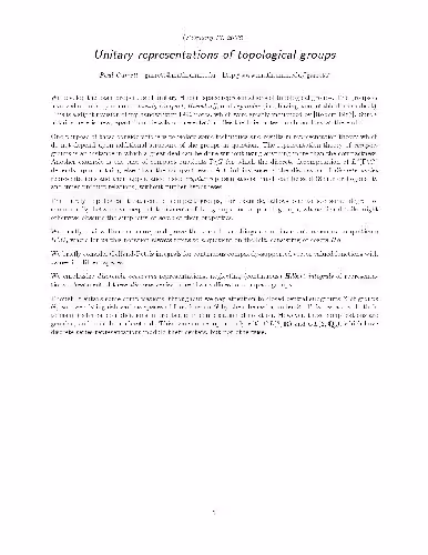 خرید و دانلود نسخه کامل کتاب Unitary representations of topological groups