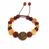 دستبند سنگ های سان استون، عقیق، سیترین، چشم ببر کد31310040