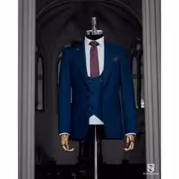 کت و شلوار مجلسی بارون سرمه ای کد 132173