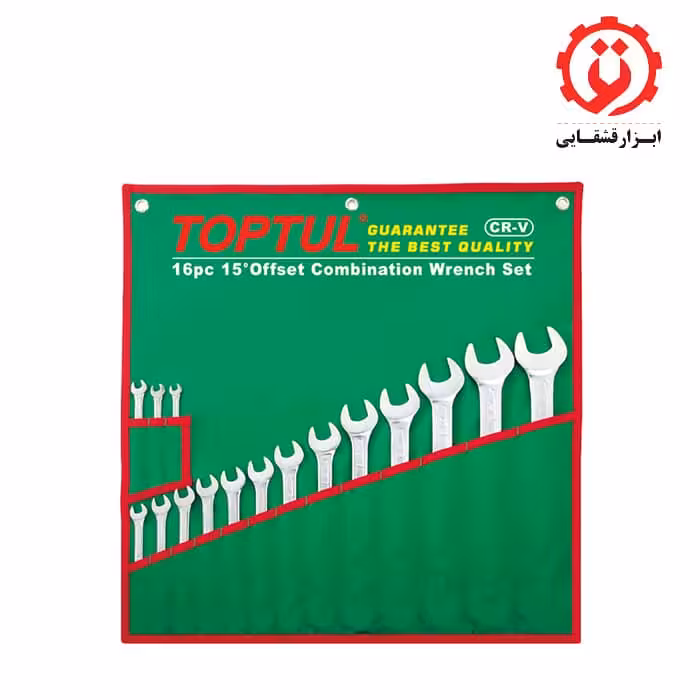 مجموعه 16 عددی آچار یکسر تخت یکسر رینگ اینچی تاپ تول مدل GBAA1604