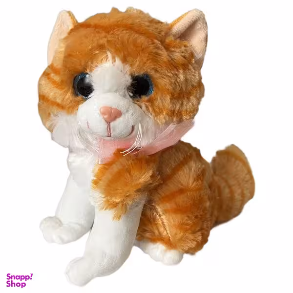 عروسک طرح گربه چشم تیله ای ارتفاع 28 سانتی متر